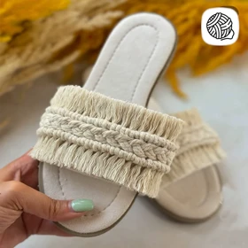 صندل مکرومه بافی زنانه مدل ژینوس