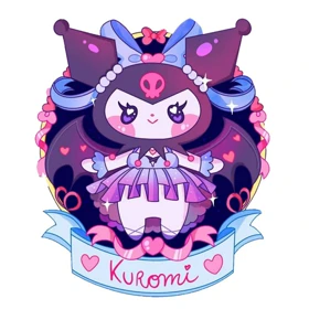 استیکر پارچه و لباس پاد آفرین مدل کارتونی کورومی kuromi کد 457