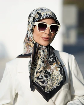 روسری ابریشم توییل دوردستدوز (قواره صد) 30172