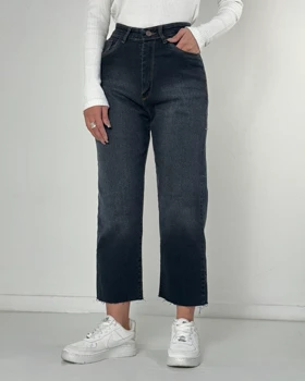 شلوار استریت پایین کات ذغالی  کد 1000219