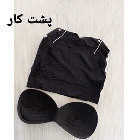 کراپ زنانه بغل دو خط لیزری رنگ سفید