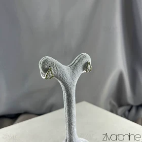 گوشواره زنانه مدل برگ نگین سبز 20436