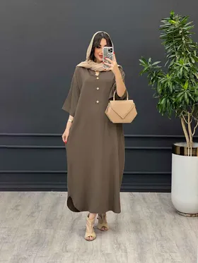 مانتو پیراهنی بلند آستین پاگن