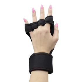 دستکش و محافظ کف دست بدنسازی بلو فیت مدل 404K1391 مشکی بسته دو عددی