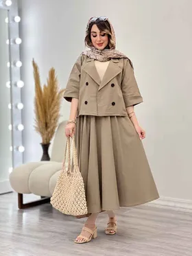 ست کت و دامن چهار دکمه