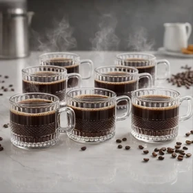 فنجان قهوه خوری 6 عددی طرحدار کمربندی