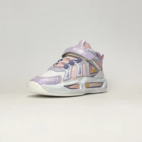 کفش بچگانه نیم ساق یلی سفید صورتی کد M27