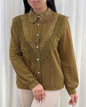 شومیز تمام گیپور تماما آسترکشی شده کد5564