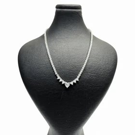 نیم ست نقره دخترانه و زنانه مدل تنیسی قلب دار دو تکه