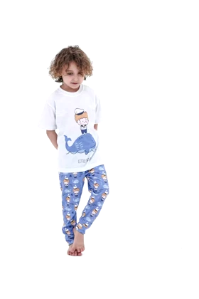 تیشرت شلوار پسرانه ملوان نهنگ سوار