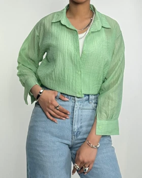 شومیز شیشه ای کد 500493 (سبز)