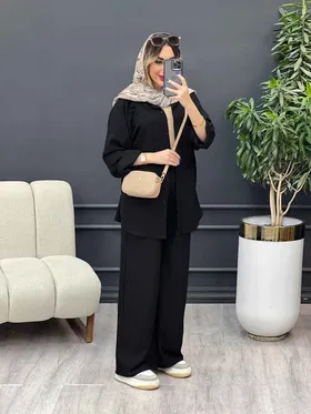 ست مانتو و شلوار تک جیب