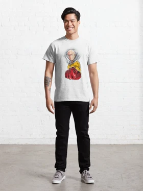 تیشرت مرد تک مشتی | تیشرت One Punch Man طرح Saitama کد 123889