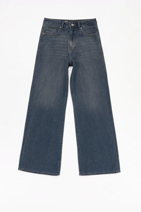 شلوار جین زنانه بگی آبی تیره جک پات ریزشی رویال جین royal jeans