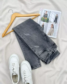 شلوار جین جذب تک‌رنگ کد 5542