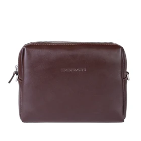 کیف دوشی چرم ساده ادری زنانه (قهوه ای)