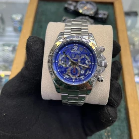 ساعت مچی اسکلیتون رولکس 16233 طرح سه موتور صفحه آبی