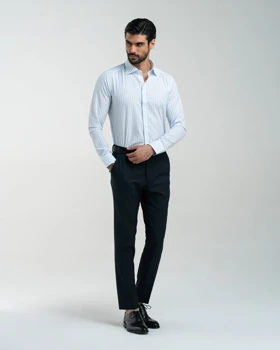 ام کی کالکشن پیراهن آستین بلند mk-1683-blue