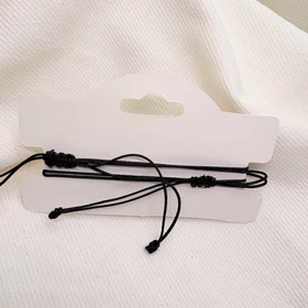 دستبند استیل مدل «HOME - ایران» | بند بافت مشکی با پلاک نقره‌ای