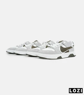 کفش کتانی مردانه و زنانه سفید طوسی زیتونی نایک NIKE AIR FORCE