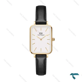 ساعت زنانه مستطیلی دنیل ولینگتون طلایی بند چرم DW-6651-L