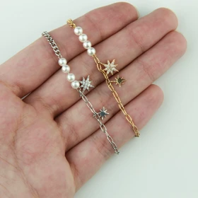 دستبند دخترانه مدل ستاره مروارید