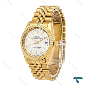 ساعت مردانه رولکس طلایی صفحه سفید خطی Rolex-6635-G