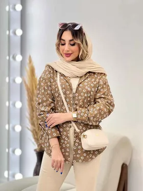 مانتو طرح گل بابونه دو جیب
