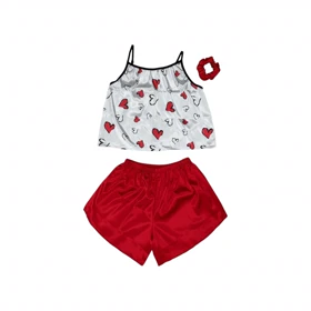 ست تاپ و شلوارک طرح قلب 64