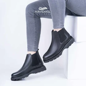 نیم بوت مردانه چرم اسپرت کد 6012011