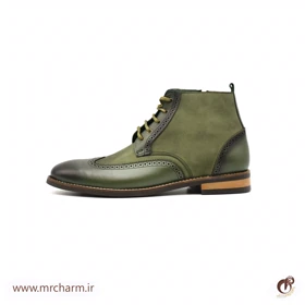 بوت مردانه کلاسیک چرم سبز mrc30086