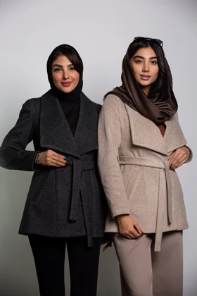 پالتو زنانه یقه آمریکایی کجراه