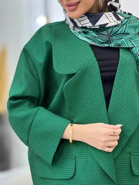 مانتو یقه انگلیسی آستین دکمه