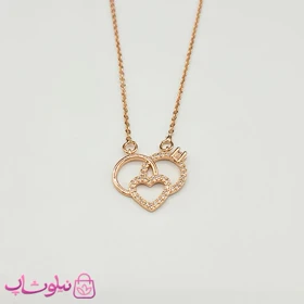 گردنبند زنانه ظریف استیل مدل قلب رزگلد کد 120