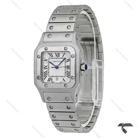 کارتیر سانتوز زنانه استیل صفحه سفید مدیوم Cartier-5958-L