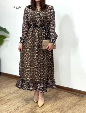 پیراهن بلند حریر آستردار آوا کد 4397