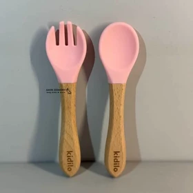 قاشق سیلیکونی دسته چوبی کیدیلو