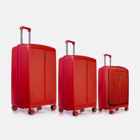 چمدان وارداتی هادایز مدل HADIZE - HZD001 SERIES POLYPROPYLENE سری 3 عددی (قرمز)