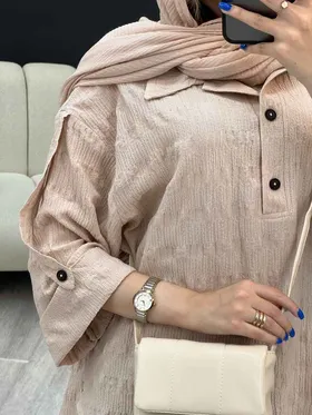 شومیز سه دکمه آستین پاگن