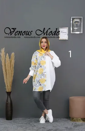 مانتو ابروبادی یک طرف طرح دار