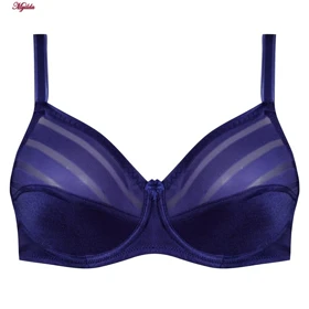 سوتین زنانه پرلون فنردار سرمه ای اما کد 4930-4500