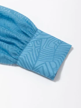 شومیز زنانه ارگانزا آستین پفی کلاسیک دلارا