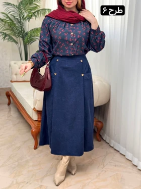 ست شومیز دامن گلی 3680