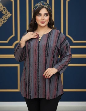 شومیز یقه کوبایی مدل ژانین کد 50287 (زرشکی)