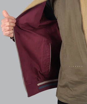 کت کتان مردانه شتری مدل دو رویه اورجینال 1807