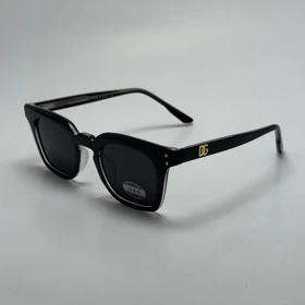 عینک آفتابی پلاریزه دولچه گابانا DOLCE GABBANA دسته سیم کشی شده لولا فنر مشکی کد 7707