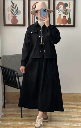 ست کت و دامن کتان کد 3222