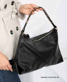 کیف زنانه مجلسی چرم دسته سگک 228 AM (مشکی)