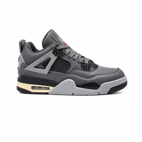 کفش و کتانی مردانه ساق‌دار مدل جردن NIKE AIR JORDAN 4 رنگ طوسی مشکی کد 2189
