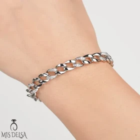 دستبند کارتیر نگین‌دار ژوپینگ کد 5490 (سفید)